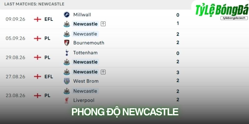 Phong độ Newcastle United